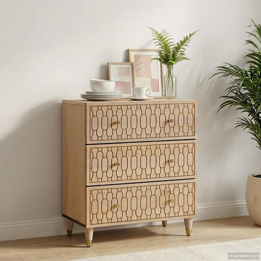 Side Cabinet | Bleach natural | Solid mango wood, engineered wood