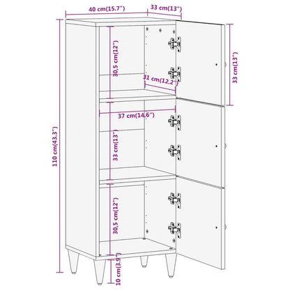 Highboard 40x33x110 cm Solid Wood Mango