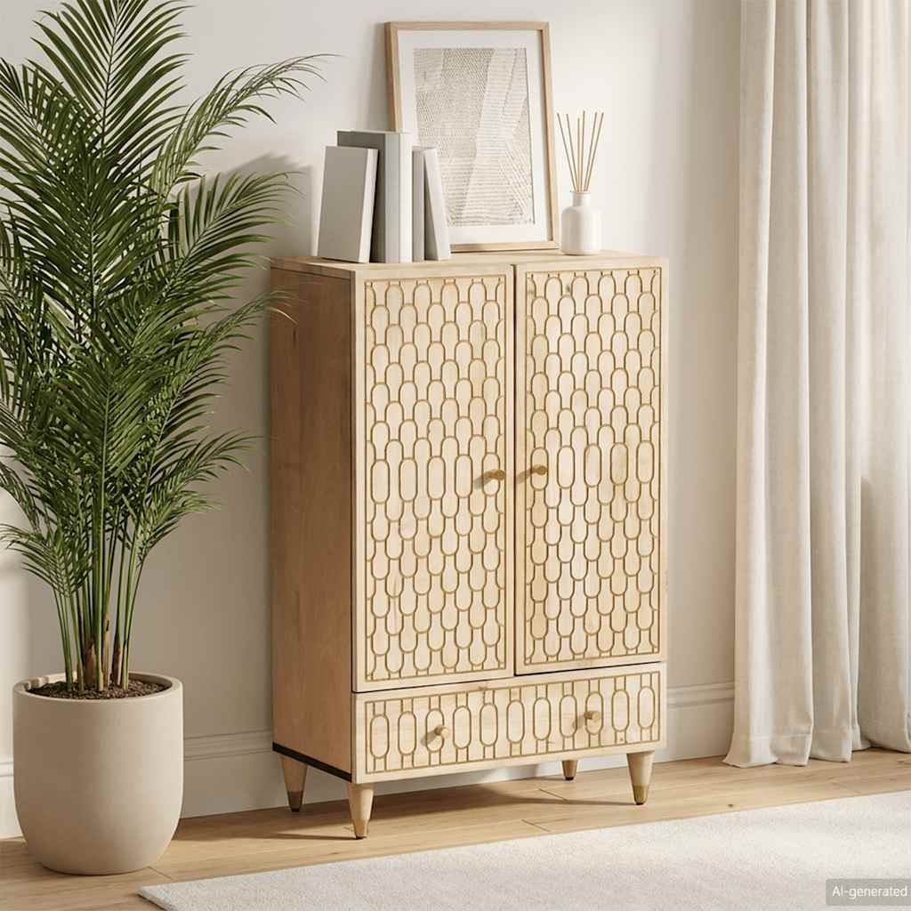 Highboard 60x33x100 cm Solid Wood Mango