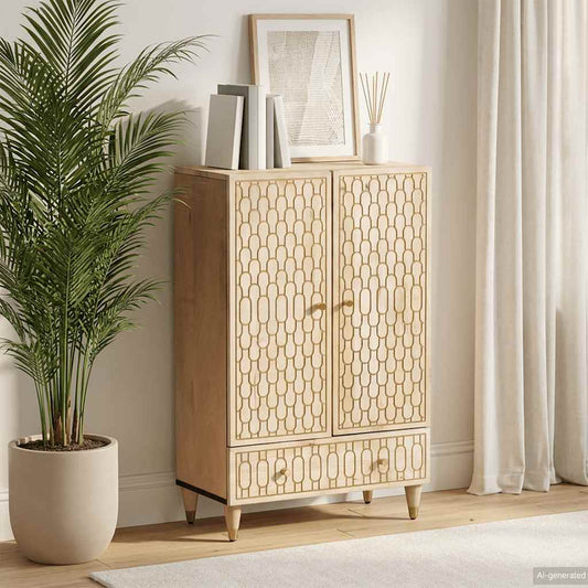 Highboard 60x33x100 cm Solid Wood Mango