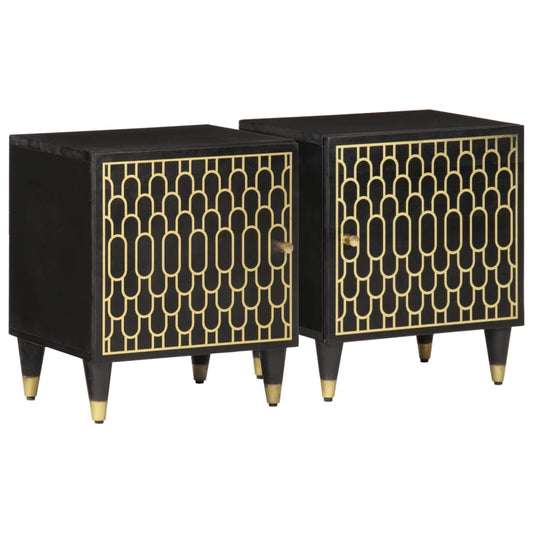 Bedside Cabinets 2 pcs 40x33x46 cm Solid Wood Mango