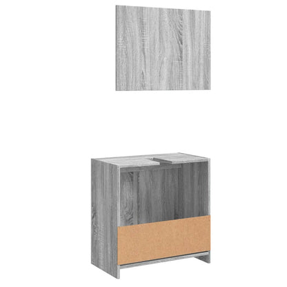 2 Piece Bathroom Furniture Set Grey Sonoma Engineered Wood