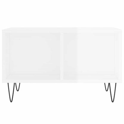 Coffee Table High Gloss White 60x50x36.5 cm Engineered Wood