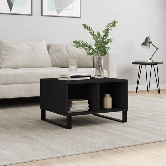 Coffee Table Black 60x50x36.5 cm Engineered Wood