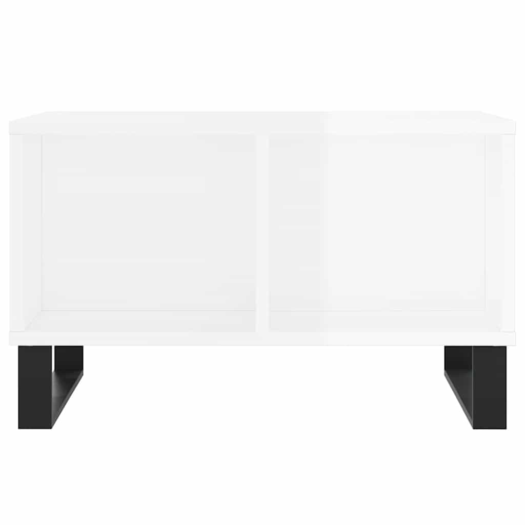 Coffee Table High Gloss White 60x50x36.5 cm Engineered Wood