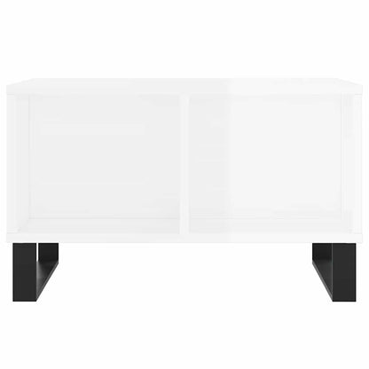 Coffee Table High Gloss White 60x50x36.5 cm Engineered Wood