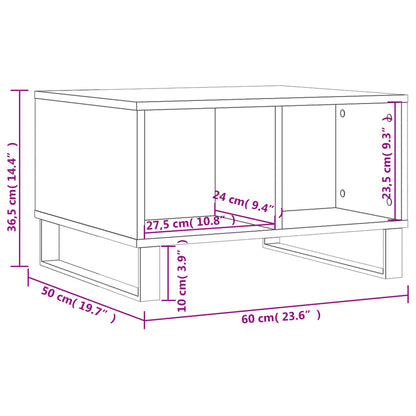 Coffee Table Grey Sonoma 60x50x36.5 cm Engineered Wood
