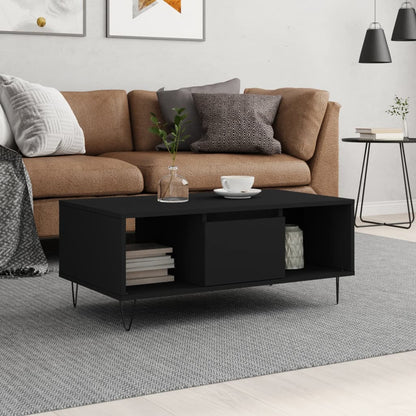 Coffee Table Black 90x50x36.5 cm Engineered Wood