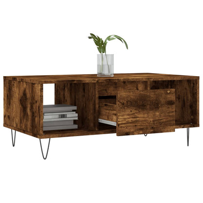 Coffee Table Smoked Oak 90x50x36.5 cm Engineered Wood