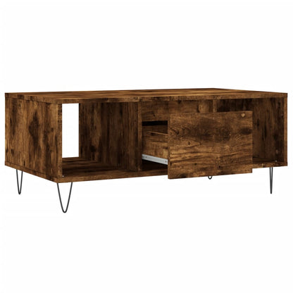Coffee Table Smoked Oak 90x50x36.5 cm Engineered Wood
