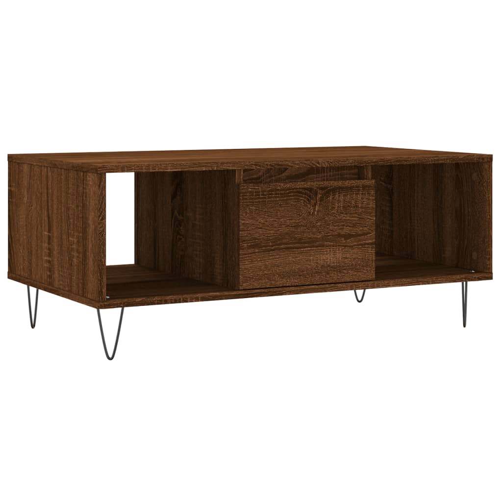 Coffee Table Brown Oak 90x50x36.5 cm Engineered Wood