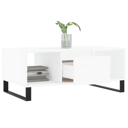 Coffee Table White 90x50x36.5 cm Engineered Wood