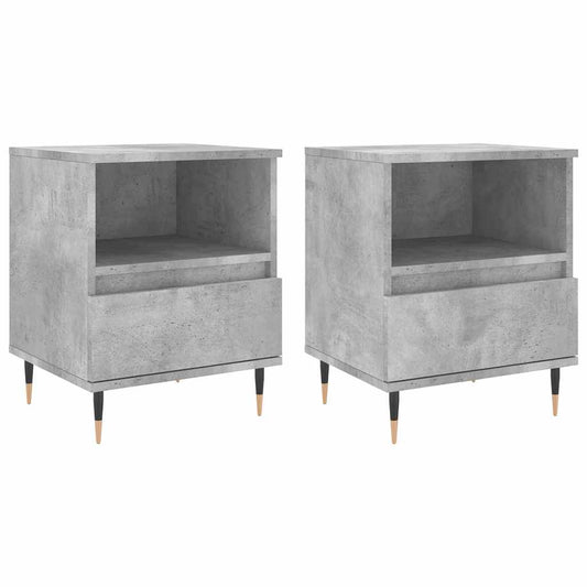 Bedside Cabinets 2 pcs Concrete Grey 40x35x50 cm Engineered Wood