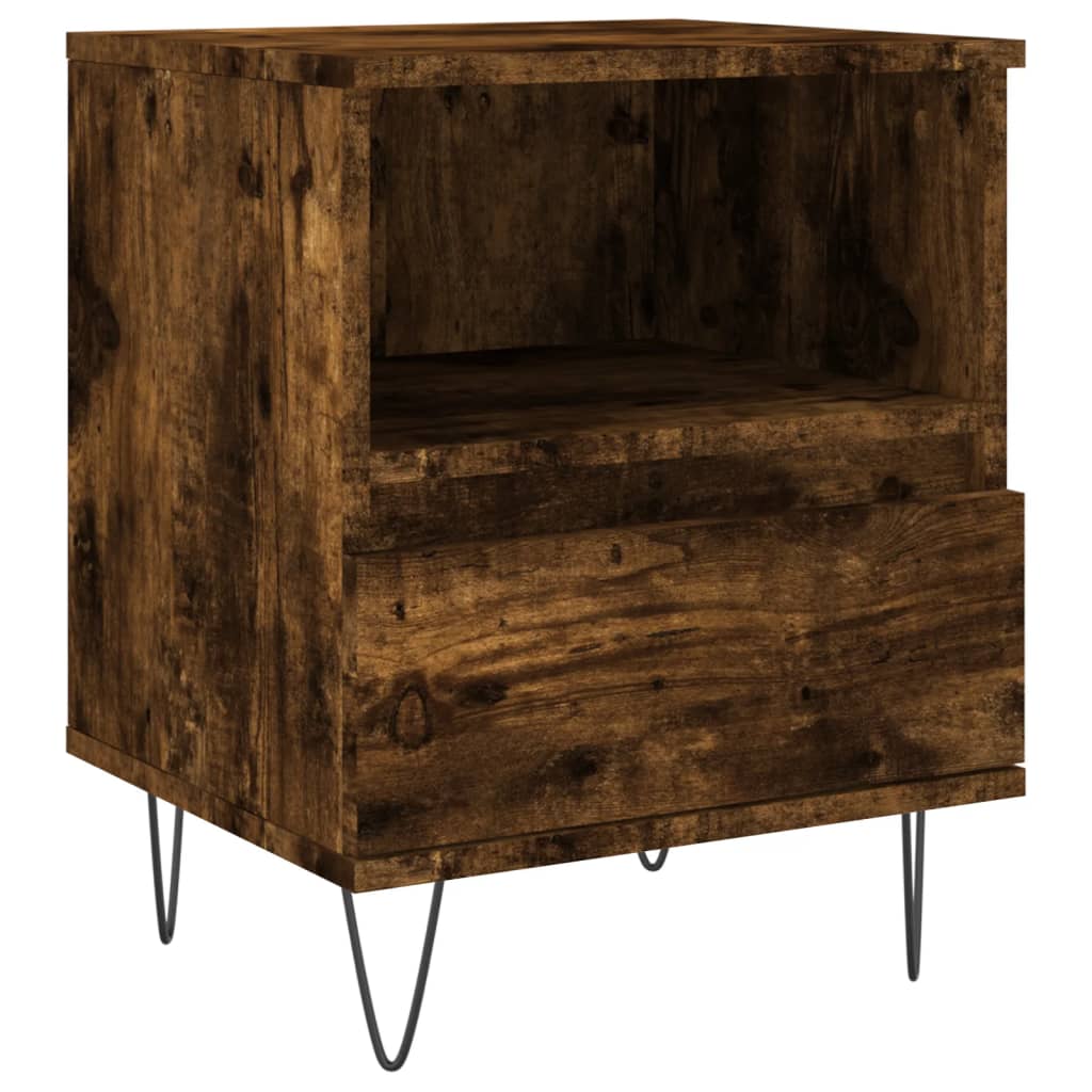 Bedside Cabinet Smoked Oak 40x35x50 cm Engineered Wood