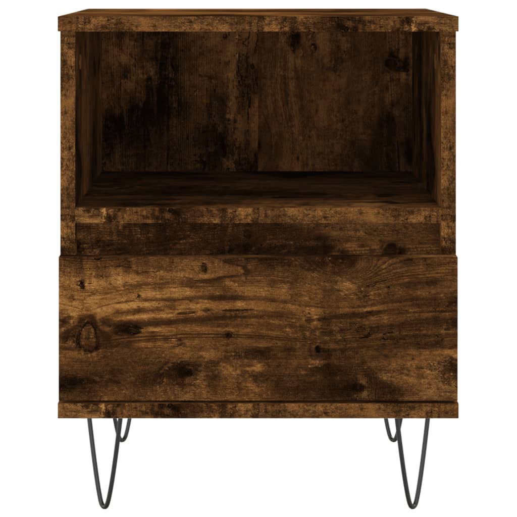 Bedside Cabinet Smoked Oak 40x35x50 cm Engineered Wood