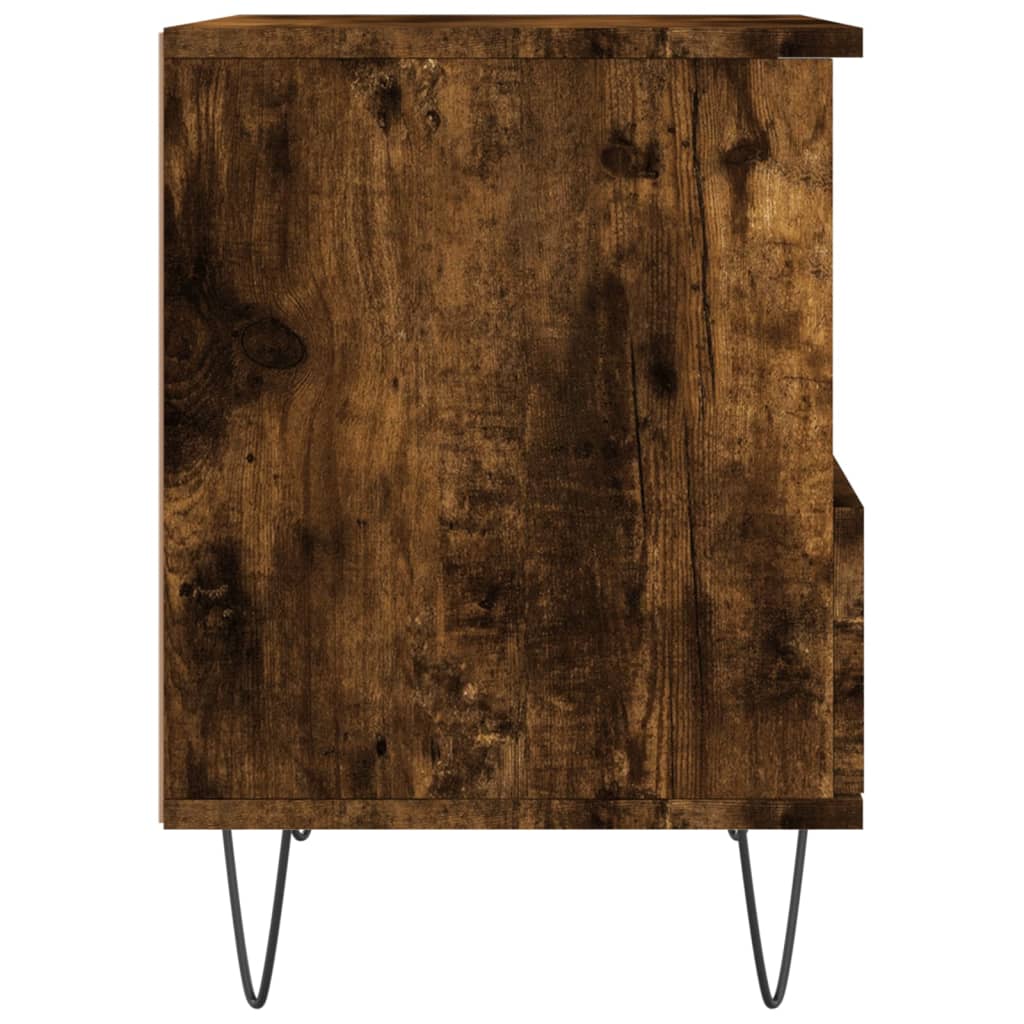 Bedside Cabinet Smoked Oak 40x35x50 cm Engineered Wood