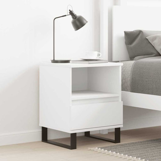 Bedside Cabinet White 40x35x50 cm Engineered Wood