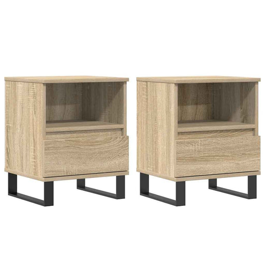 Bedside Cabinets 2 pcs Sonoma Oak 40x35x50 cm Engineered Wood