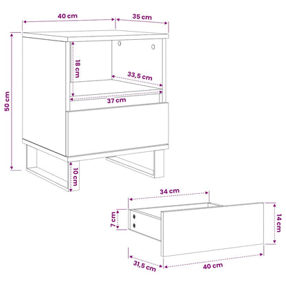Bedside Cabinets 2 pcs Sonoma Oak 40x35x50 cm Engineered Wood