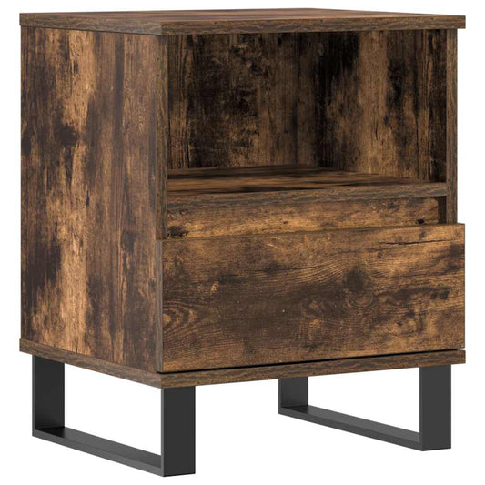 Bedside Cabinet Smoked Oak 40x35x50 cm Engineered Wood