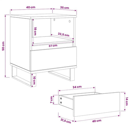 Bedside Cabinets 2 pcs Grey Sonoma 40x35x50 cm Engineered Wood