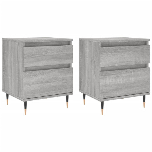 Bedside Cabinets 2 pcs Grey Sonoma 40x35x50 cm Engineered Wood