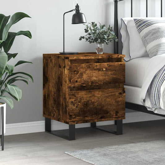 Bedside Cabinet Smoked Oak 40x35x50 cm Engineered Wood