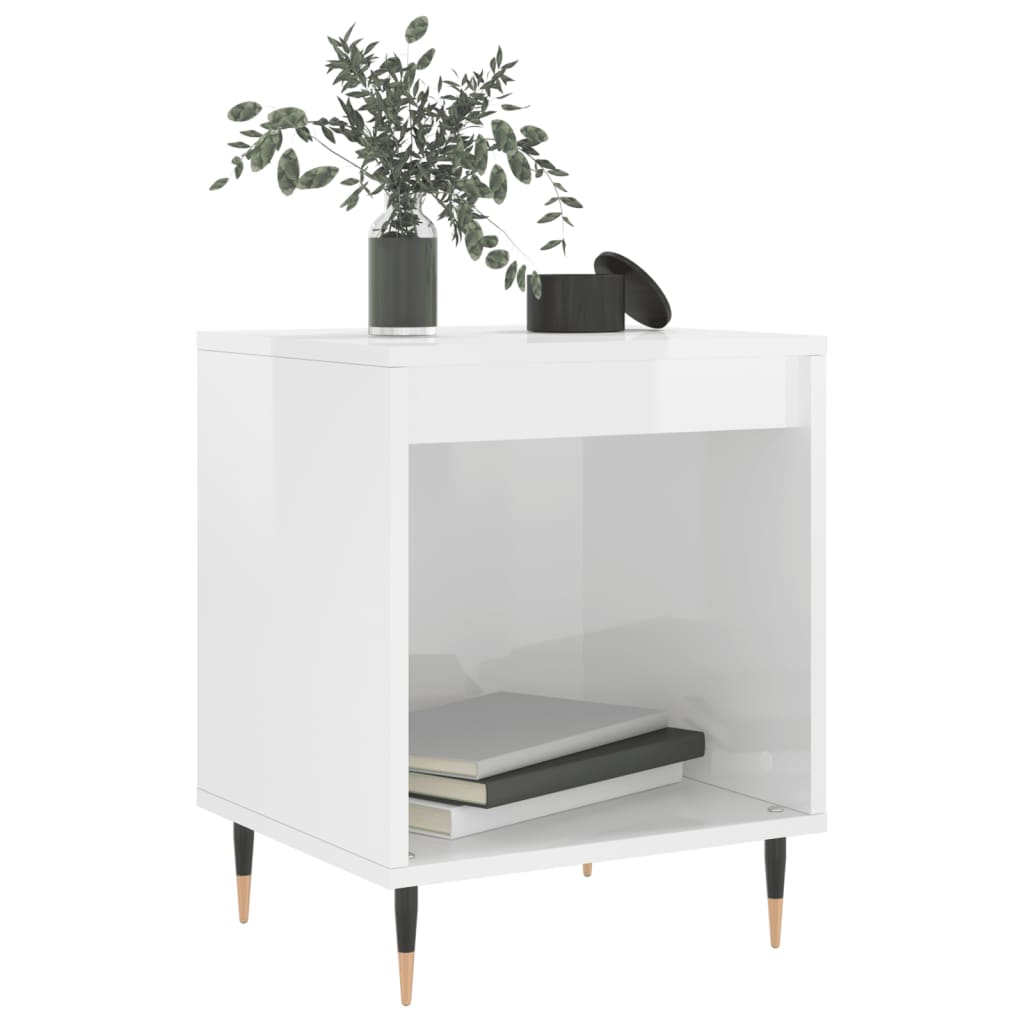 Bedside Cabinet | High gloss white | Engineered wood, Metal | Medium
