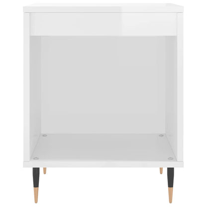 Bedside Cabinets 2 pcs High Gloss White 40x35x50 cm Engineered Wood