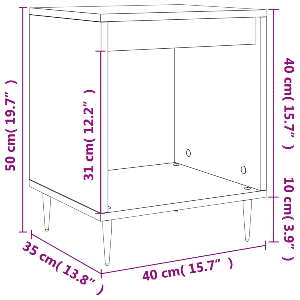Bedside Cabinets 2 pcs Sonoma Oak 40x35x50 cm Engineered Wood