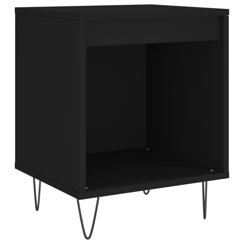 Bedside Cabinets 2 pcs Black 40x35x50 cm Engineered Wood