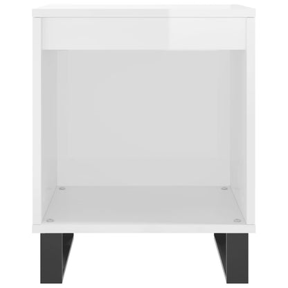Bedside Cabinets 2 pcs High Gloss White 40x35x50 cm Engineered Wood