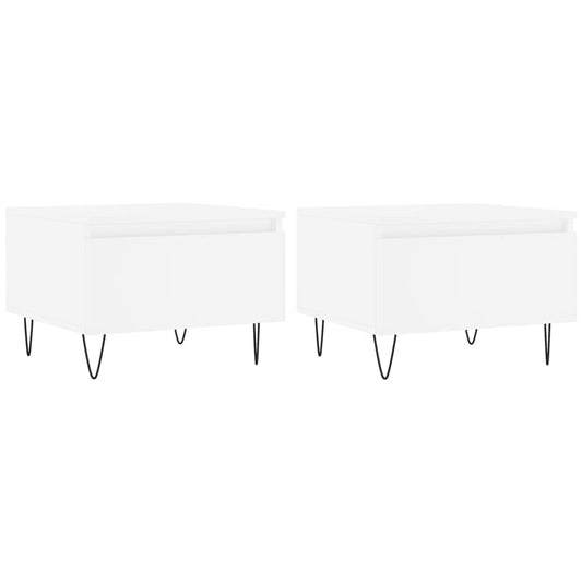 Coffee Tables 2 pcs White 50x46x35 cm Engineered Wood