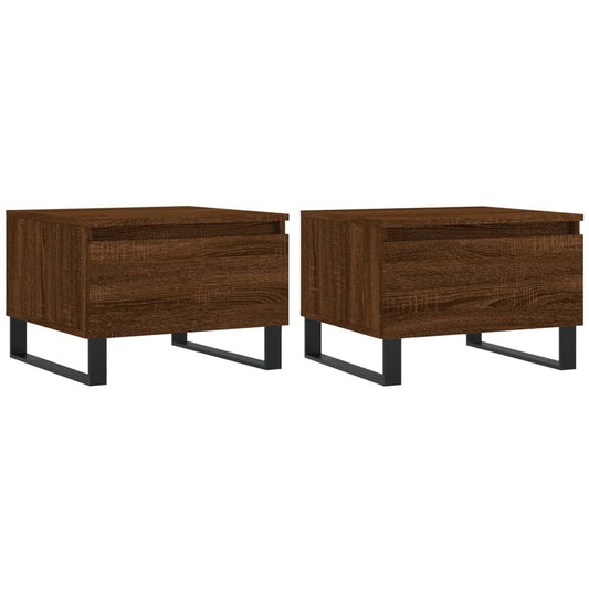 Coffee Tables 2 pcs Brown Oak 50x46x35 cm Engineered Wood