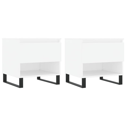 Coffee Tables 2 pcs White 50x46x50 cm Engineered Wood