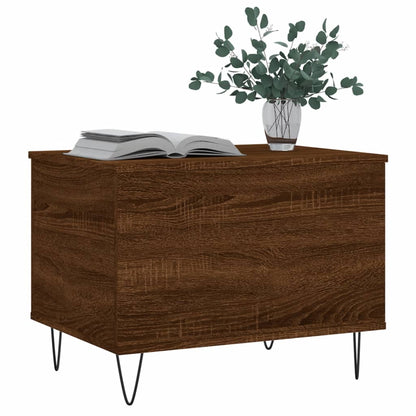 Coffee Table Brown Oak 60x44.5x45 cm Engineered Wood