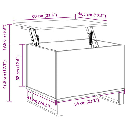 Coffee Table Black 60x44.5x45 cm Engineered Wood
