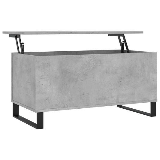 Coffee Table | Concrete Grey | Engineered Wood, Metal | 90x45x44.5 cm