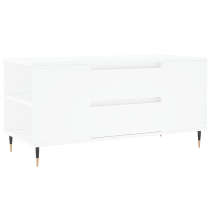 Coffee Table White 102x44.5x50 cm Engineered Wood