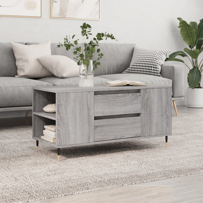 Coffee Table Grey Sonoma 102x44.5x50 cm Engineered Wood