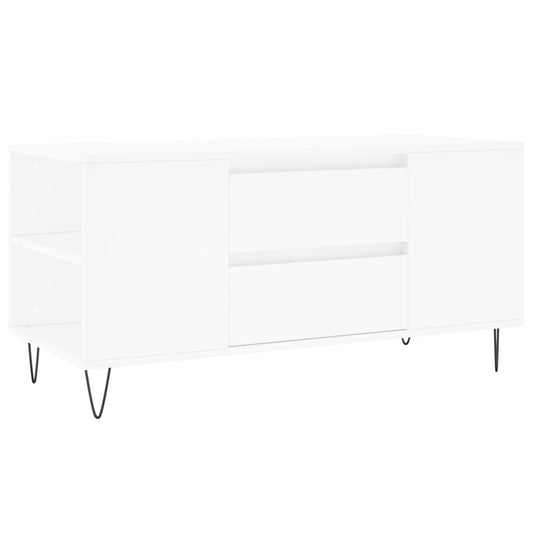 Coffee Table White 102x44.5x50 cm Engineered Wood