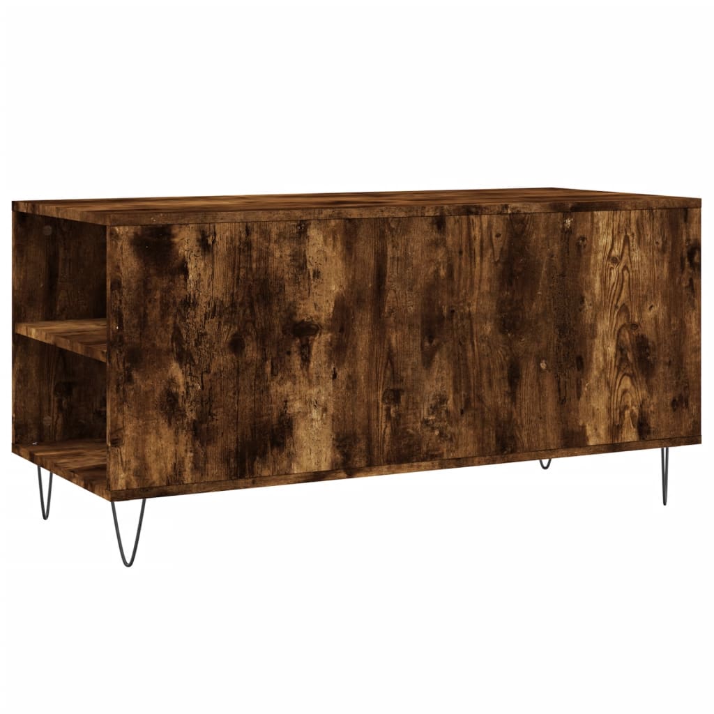 Coffee Table Smoked Oak 102x44.5x50 cm Engineered Wood