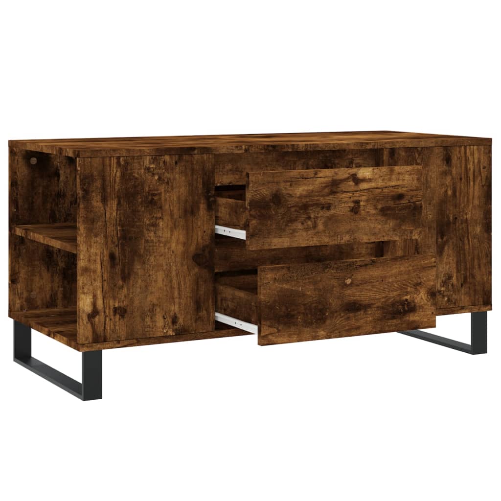 Coffee Table Smoked Oak 102x44.5x50 cm Engineered Wood