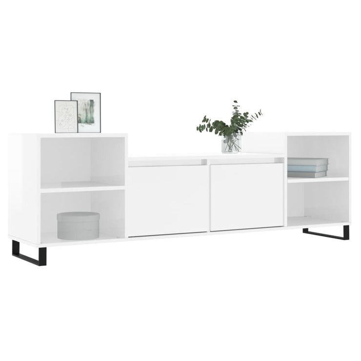 TV Cabinet High Gloss White 160x35x55 cm Engineered Wood