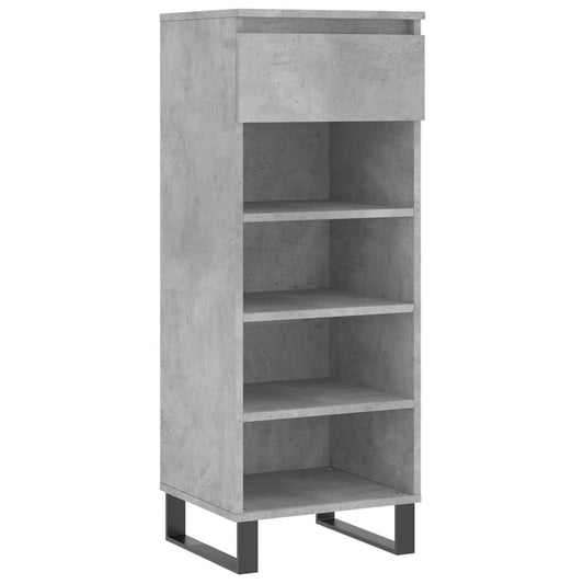 Shoe Cabinet Concrete Grey 40x36x105 cm Engineered Wood