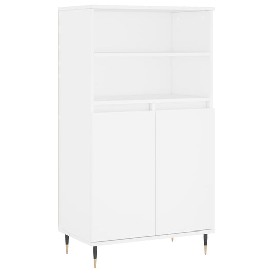 Highboard White 60x36x110 cm Engineered Wood