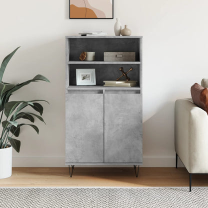 Highboard Concrete Grey 60x36x110 cm Engineered Wood