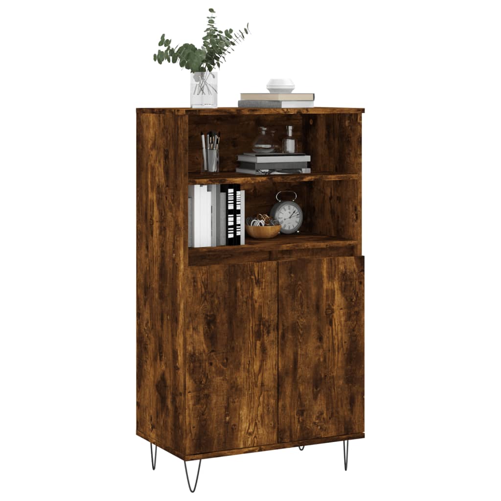 Highboard Smoked Oak 60x36x110 cm Engineered Wood