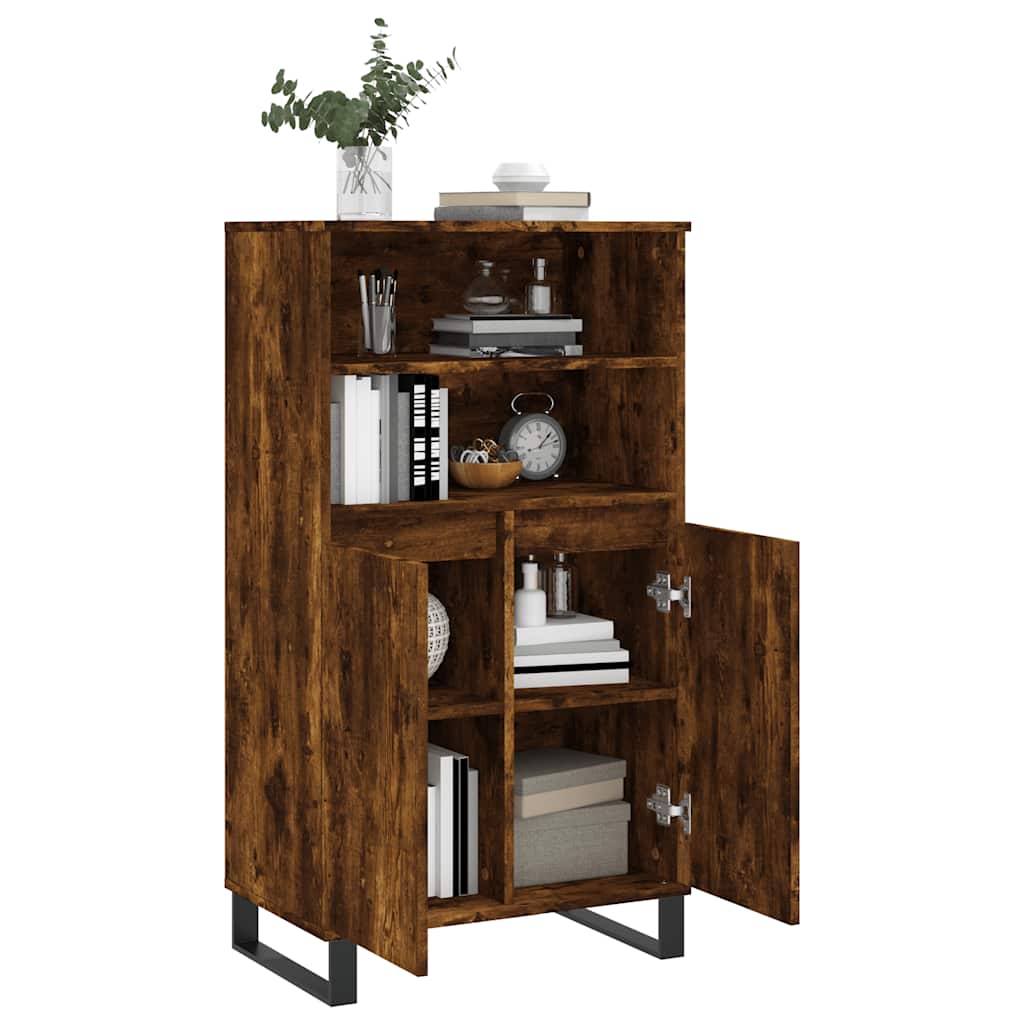 Highboard Smoked Oak 60x36x110 cm Engineered Wood