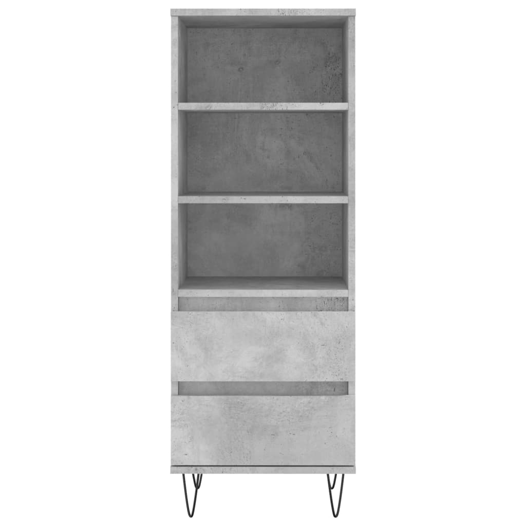 Highboard Concrete Grey 40x36x110 cm Engineered Wood